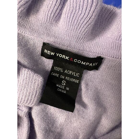 New York & Company Womens Small Light Purple Ruffled Cardigan Sweater - Picture 2 of 7
